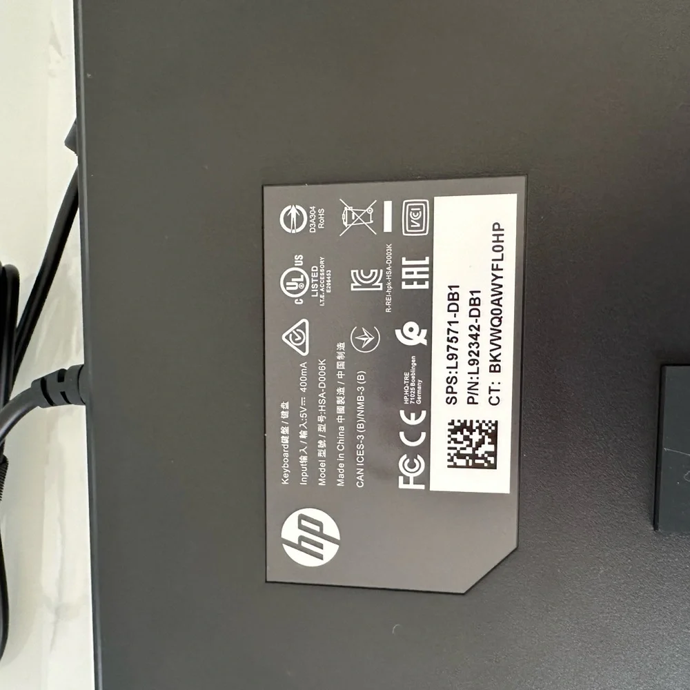 HP COMPUTER KEYBOARD MODEL HSA - D0O6K - NEW!